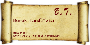 Benek Tanázia névjegykártya